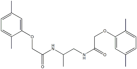 2-(2,5-dimethylphenoxy)-N-(2-{[2-(2,5-dimethylphenoxy)acetyl]amino}-1-methylethyl)acetamide Struktur