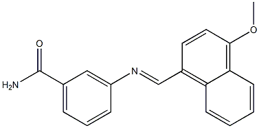 3-{[(E)-(4-methoxy-1-naphthyl)methylidene]amino}benzamide Struktur