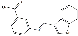 3-{[(E)-1H-indol-3-ylmethylidene]amino}benzamide Struktur