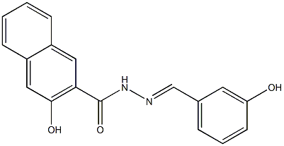 3-hydroxy-N'-[(E)-(3-hydroxyphenyl)methylidene]-2-naphthohydrazide Struktur