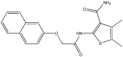 4,5-dimethyl-2-{[2-(2-naphthyloxy)acetyl]amino}-3-thiophenecarboxamide Struktur