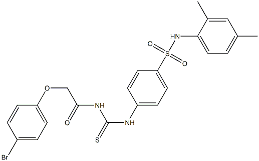 4-[({[2-(4-bromophenoxy)acetyl]amino}carbothioyl)amino]-N-(2,4-dimethylphenyl)benzenesulfonamide Struktur