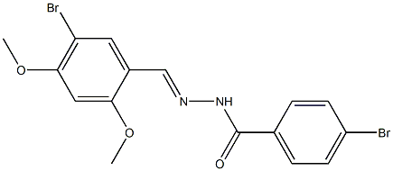 4-bromo-N'-[(E)-(5-bromo-2,4-dimethoxyphenyl)methylidene]benzohydrazide Struktur