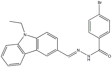 4-bromo-N'-[(E)-(9-ethyl-9H-carbazol-3-yl)methylidene]benzohydrazide Struktur