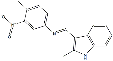 N-[(E)-(2-methyl-1H-indol-3-yl)methylidene]-N-(4-methyl-3-nitrophenyl)amine Struktur