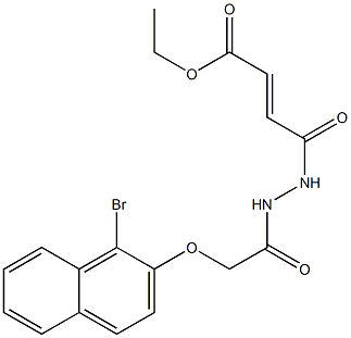 ethyl (E)-4-(2-{2-[(1-bromo-2-naphthyl)oxy]acetyl}hydrazino)-4-oxo-2-butenoate Struktur