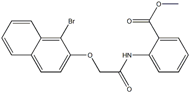 methyl 2-({2-[(1-bromo-2-naphthyl)oxy]acetyl}amino)benzoate Struktur