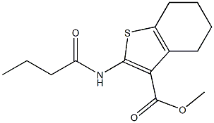 methyl 2-(butyrylamino)-4,5,6,7-tetrahydro-1-benzothiophene-3-carboxylate Struktur