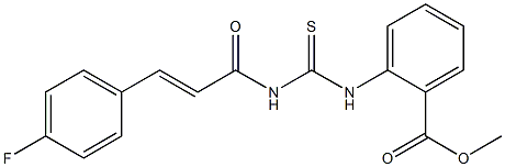 methyl 2-[({[(E)-3-(4-fluorophenyl)-2-propenoyl]amino}carbothioyl)amino]benzoate Struktur