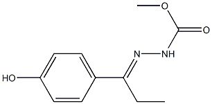 methyl 2-[(E)-1-(4-hydroxyphenyl)propylidene]-1-hydrazinecarboxylate Struktur