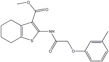 methyl 2-{[2-(3-methylphenoxy)acetyl]amino}-4,5,6,7-tetrahydro-1-benzothiophene-3-carboxylate Struktur