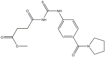 methyl 4-oxo-4-({[4-(1-pyrrolidinylcarbonyl)anilino]carbothioyl}amino)butanoate Struktur