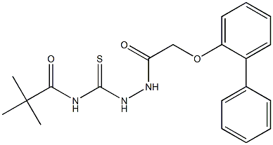 N-({2-[2-([1,1'-biphenyl]-2-yloxy)acetyl]hydrazino}carbothioyl)-2,2-dimethylpropanamide Struktur