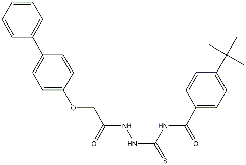 N-({2-[2-([1,1'-biphenyl]-4-yloxy)acetyl]hydrazino}carbothioyl)-4-(tert-butyl)benzamide Struktur