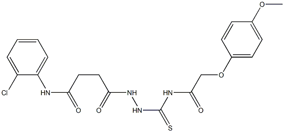 N-(2-chlorophenyl)-4-[2-({[2-(4-methoxyphenoxy)acetyl]amino}carbothioyl)hydrazino]-4-oxobutanamide Struktur