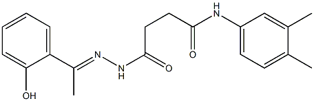 N-(3,4-dimethylphenyl)-4-{2-[(E)-1-(2-hydroxyphenyl)ethylidene]hydrazino}-4-oxobutanamide Struktur