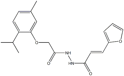 N'-[(E)-3-(2-furyl)-2-propenoyl]-2-(2-isopropyl-5-methylphenoxy)acetohydrazide Struktur