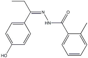 N'-[(Z)-1-(4-hydroxyphenyl)propylidene]-2-methylbenzohydrazide Struktur