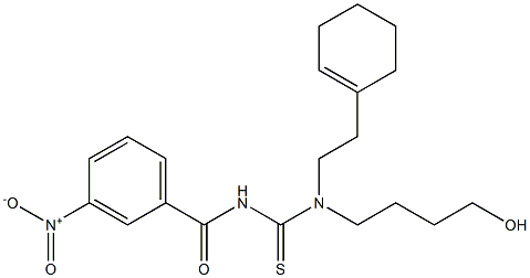 N-[2-(1-cyclohexen-1-yl)ethyl]-N-(4-hydroxybutyl)-N'-(3-nitrobenzoyl)thiourea Struktur