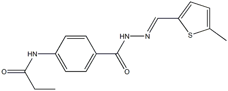 N-[4-({2-[(E)-(5-methyl-2-thienyl)methylidene]hydrazino}carbonyl)phenyl]propanamide Struktur