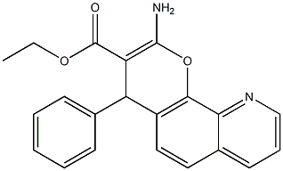 2-Amino-4-phenyl-4H-pyrano[3,2-h]quinoline-3-carboxylic acid ethyl ester Struktur