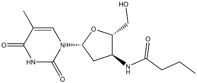 5-Methyl-3'-[butanoylamino]-2',3'-dideoxyuridine Struktur