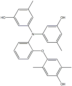 N,N-Bis(3-hydroxy-5-methylphenyl)-2-(4-hydroxy-2,5-dimethylphenoxy)benzenamine Struktur