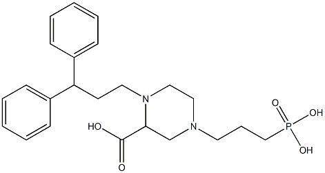 3-[3-Carboxy-4-(3,3-diphenylpropyl)-1-piperazinyl]propylphosphonic acid Struktur