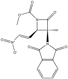 (3S,4R)-1-(Methoxycarbonyl)methyl-3-(1,3-dioxoisoindolin-2-yl)-4-(2-nitrovinyl)azetidin-2-one Struktur