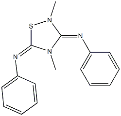 2,4-Dimethyl-3,5-bis(phenylimino)-1,2,4-thiadiazolidine Struktur