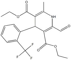 4-(2-Trifluoromethylphenyl)-2-formyl-6-methyl-1,4-dihydropyridine-3,5-dicarboxylic acid diethyl ester Struktur