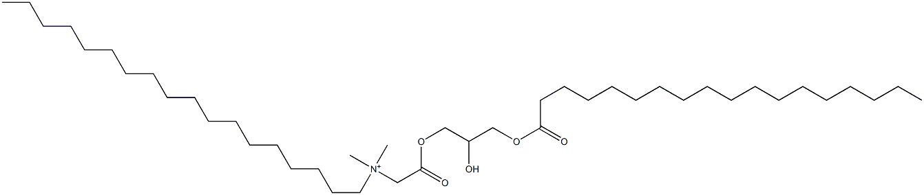 N-[2-[2-Hydroxy-3-[(1-oxooctadecyl)oxy]propoxy]-2-oxoethyl]-N,N-dimethyl-1-octadecanaminium Struktur