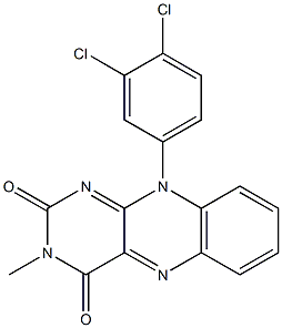 3-Methyl-10-(3,4-dichlorophenyl)pyrimido[4,5-b]quinoxaline-2,4(3H,10H)-dione Struktur