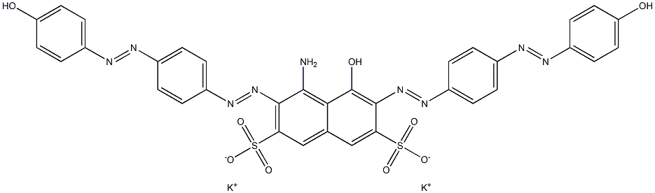 4-Amino-5-hydroxy-3,6-bis[p-(p-hydroxyphenylazo)phenylazo]-2,7-naphthalenedisulfonic acid dipotassium salt Struktur