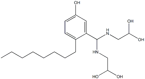 3-[Bis[(2,2-dihydroxyethyl)amino]methyl]-4-octylphenol Struktur