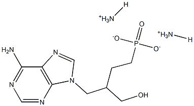 4-(6-Amino-9H-purin-9-yl)-3-(hydroxymethyl)butylphosphonic acid hydrogen ammonium salt Struktur