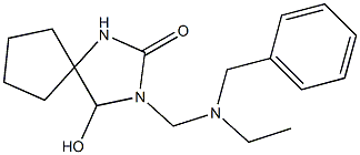 3-[[Ethyl(benzyl)amino]methyl]-4-hydroxy-2-oxo-1,3-diazaspiro[4.4]nonane Struktur