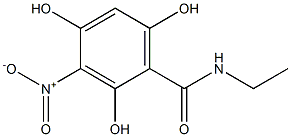 2,4,6-Trihydroxy-3-nitro-N-ethylbenzamide Struktur