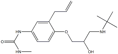 1-Methyl-3-[3-(2-propenyl)-4-[2-hydroxy-3-[tert-butylamino]propoxy]phenyl]urea Struktur