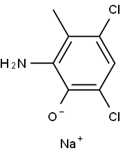 Sodium 2-amino-4,6-dichloro-3-methylphenolate Struktur