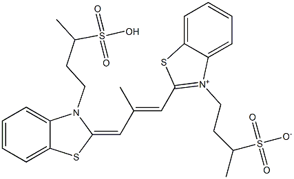 4-[[2-[2-Methyl-3-[3-(3-sulfobutyl)benzothiazol-2(3H)-ylidene]-1-propenyl]benzothiazol-3-ium]-3-yl]-2-butanesulfonate Struktur