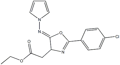 2-(4-Chlorophenyl)-5-pyrrolizinooxazole-4-acetic acid ethyl ester Struktur