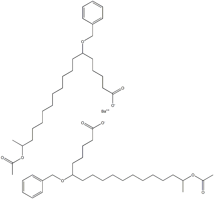 Bis(6-benzyloxy-17-acetyloxystearic acid)barium salt Struktur