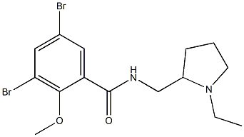 N-[(1-Ethyl-2-pyrrolidinyl)methyl]-2-methoxy-3,5-dibromobenzamide Struktur