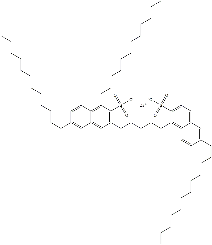 Bis(1,6-didodecyl-2-naphthalenesulfonic acid)calcium salt Struktur