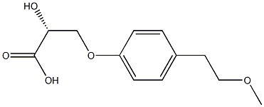 (R)-3-[4-(2-Methoxyethyl)phenyloxy]-2-hydroxypropionic acid Struktur