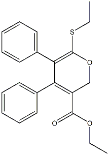 4,5-Diphenyl-6-(ethylthio)-2H-pyran-3-carboxylic acid ethyl ester Struktur