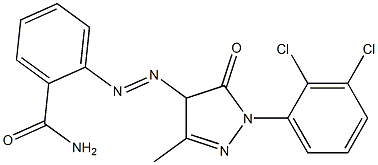 4-(2-Carbamoylphenylazo)-1-(2,3-dichlorophenyl)-3-methyl-5(4H)-pyrazolone Struktur