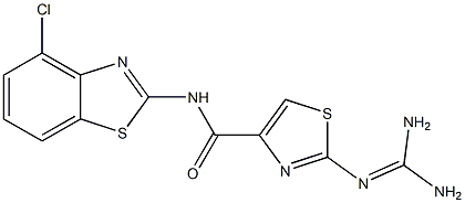 2-(Diaminomethyleneamino)-N-(4-chloro-2-benzothiazolyl)thiazole-4-carboxamide Struktur