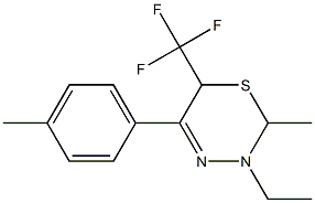 3,6-Dihydro-2-methyl-3-ethyl-5-(p-tolyl)-6-trifluoromethyl-2H-1,3,4-thiadiazine Struktur